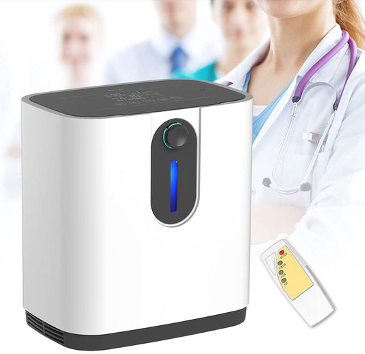 Portable Oxygen Concentrators Generator, 1-7L/min Adjustable Oxygen Machine, 30%-90% O2 Maker, AC 110V, English version, including all accessories