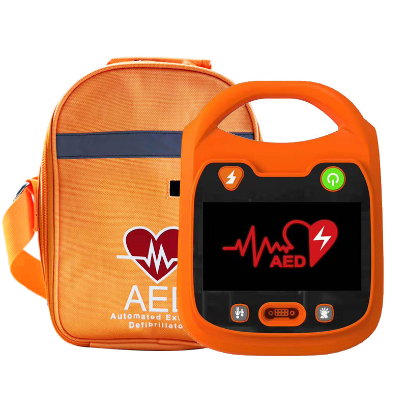 AED Portable Defibrillator Automated Machine Trainer Easy Operation for Office Home School Gym Trainer Kit with Backpack Easy to Use