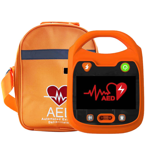 AED Portable Defibrillator Automated Machine Trainer Easy Operation for Office Home School Gym Trainer Kit with Backpack Easy to Use