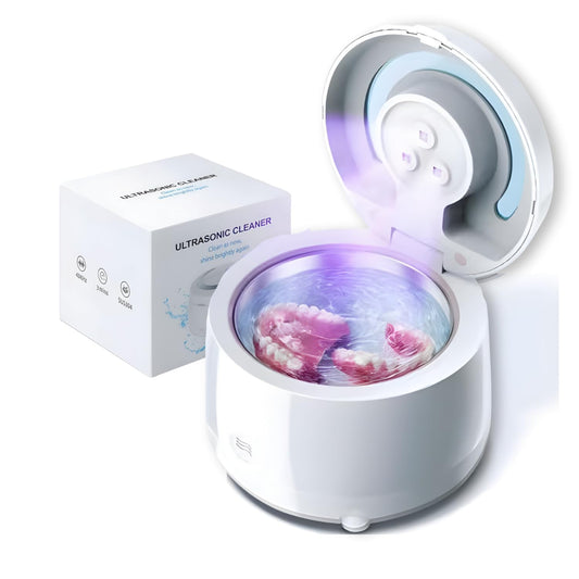 Dental Ultrasonic Retainer Cleaner Machine - Ultrasonic Cleaning Pod with Digital Timer for Denture, Mouth Guard, Aligner, Night Guard, Braces, Toothbrush Heads, Jewelry