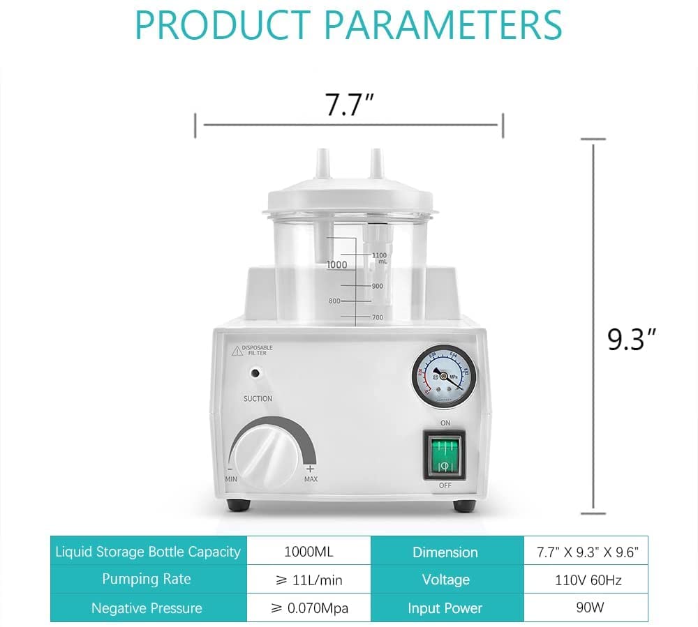 Portable Suction Pump Machine Manual Adjustment, Vacuum Device Hand Help Adjustment phlegm Pump