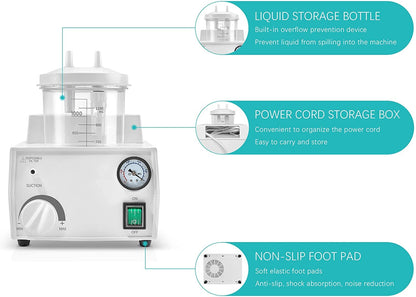 Portable Suction Pump Machine Manual Adjustment, Vacuum Device Hand Help Adjustment phlegm Pump