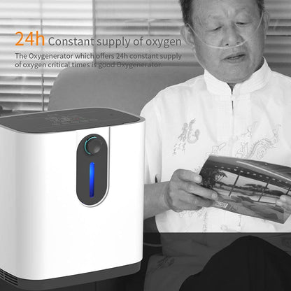 Portable Oxygen Concentrators Generator, 1-7L/min Adjustable Oxygen Machine, 30%-90% O2 Maker, AC 110V, English version, including all accessories