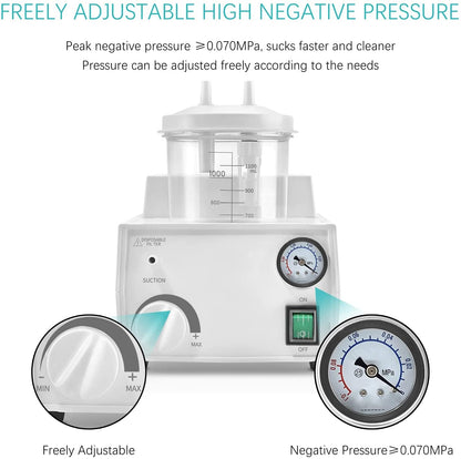 Portable Suction Pump Machine Manual Adjustment, Vacuum Device Hand Help Adjustment phlegm Pump