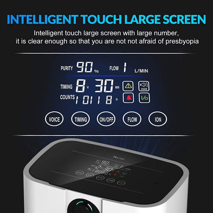 Portable Oxygen Concentrators Generator, 1-7L/min Adjustable Oxygen Machine, 30%-90% O2 Maker, AC 110V, English version, including all accessories