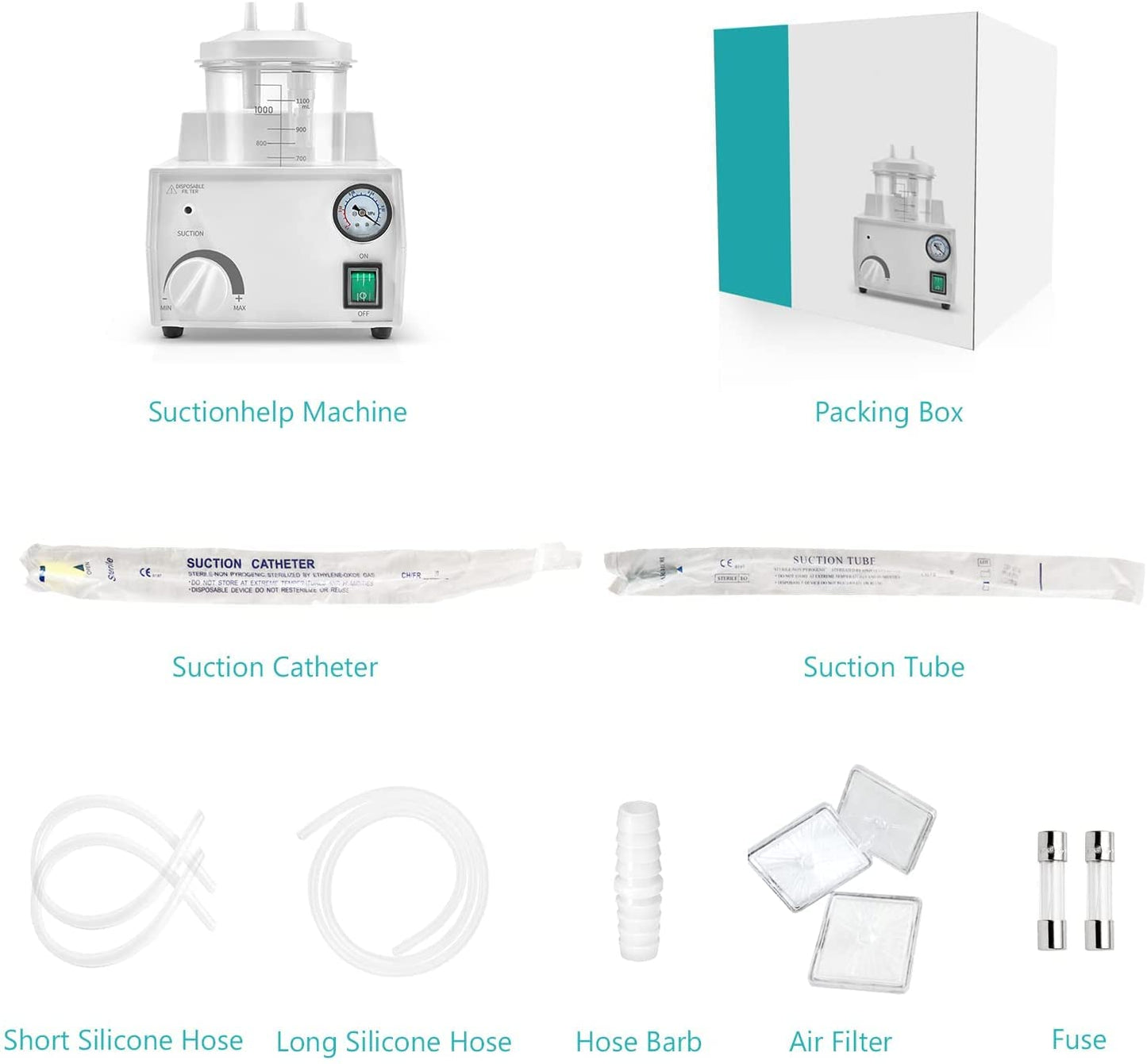 Portable Suction Pump Machine Manual Adjustment, Vacuum Device Hand Help Adjustment phlegm Pump