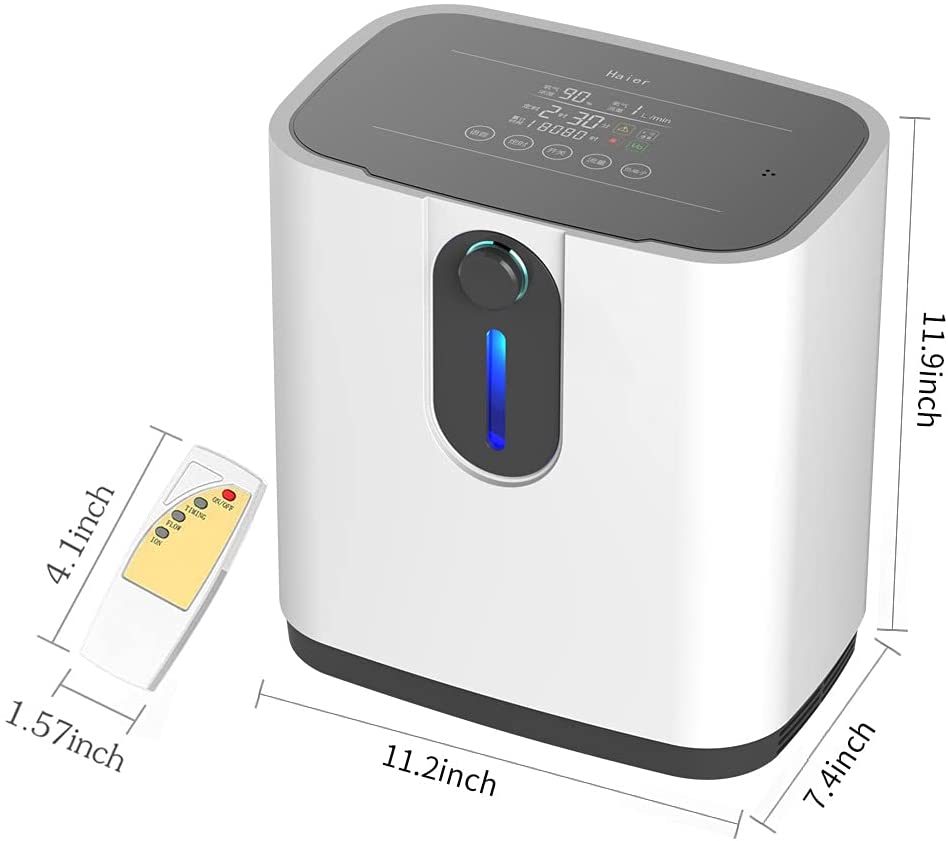 Portable Oxygen Concentrators Generator, 1-7L/min Adjustable Oxygen Machine, 30%-90% O2 Maker, AC 110V, English version, including all accessories