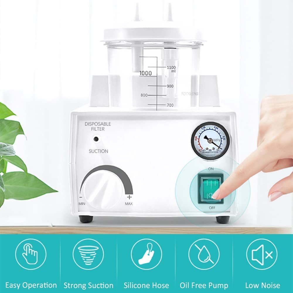 Portable Suction Pump Machine Manual Adjustment, Vacuum Device Hand Help Adjustment phlegm Pump